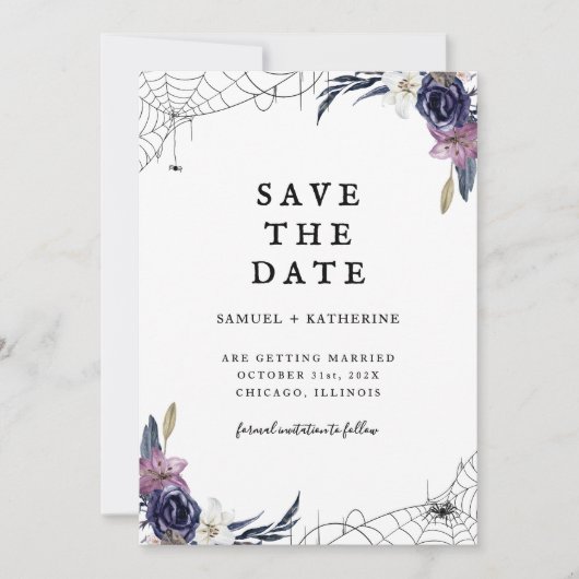 Halloween Wedding Save the Date Card (Vorderseite)