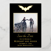 Halloween Wedding Save the Date Folieneinladung (Vorderseite)