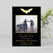 Halloween Wedding Save the Date Folieneinladung (Stehend vorne)