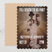 HALLOWEEN WEDDING SKELETON COUPLE EINLADUNGEN (Vorne/Hinten)