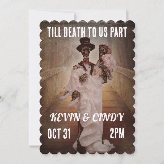 HALLOWEEN WEDDING SKELETON COUPLE EINLADUNGEN (Vorderseite)