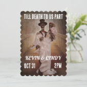 HALLOWEEN WEDDING SKELETON COUPLE EINLADUNGEN (Stehend Vorderseite)