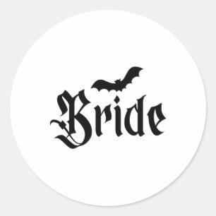 Halloween Wedding Spooky Bride Groom Couple Matchi Runder Aufkleber