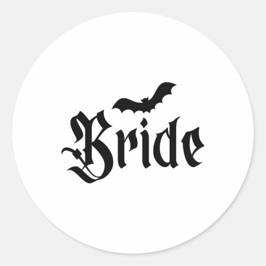 Halloween Wedding Spooky Bride Groom Couple Matchi Runder Aufkleber (Vorderseite)