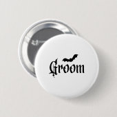Halloween Wedding Spooky Groom Bride Couple Matchi Button (Vorne & Hinten)