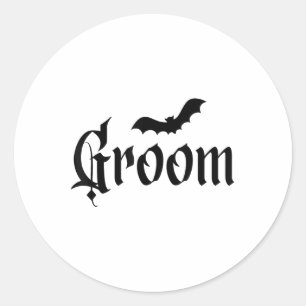 Halloween Wedding Spooky Groom Bride Couple Matchi Runder Aufkleber