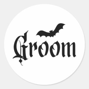 Halloween Wedding Spooky Groom Bride Couple Matchi Runder Aufkleber