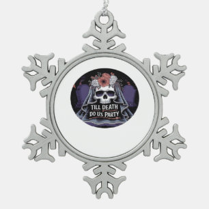 Halloween Wedding Spooky Wedding Halloween-Party T Schneeflocken Zinn-Ornament