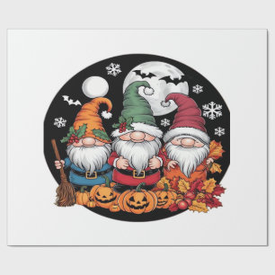 Halloween Weihnachten Erntedank Gnome Klassisches Geschenkpapier