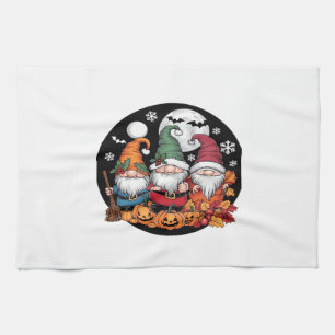 Halloween Weihnachten Erntedank Gnome Klassisches Geschirrtuch