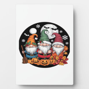 Halloween Weihnachten Erntedankfest Gnome Klassisc Fotoplatte