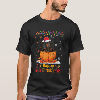 Halloween Weihnachtsfest Hallothanksmas-Dackel T-Shirt