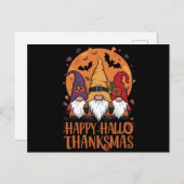 Halloween Weihnachtsgeschenk HalloDankeMas Gnomes Postkarte (Vorne/Hinten)