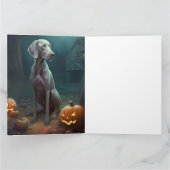 Halloween Weimaraner mit Pumpkins Beängstigend Karte (Innenseite)