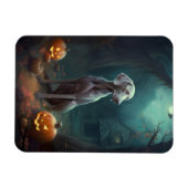 Halloween Weimaraner mit Pumpkins Beängstigend Magnet (Horizontal)