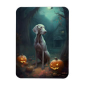 Halloween Weimaraner mit Pumpkins Beängstigend Magnet (Vertikal)