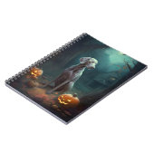 Halloween Weimaraner mit Pumpkins Beängstigend Notizblock (Linke Seite)