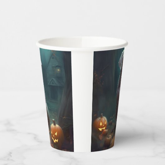 Halloween Weimaraner mit Pumpkins Beängstigend Pappbecher (Links)