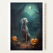 Halloween Weimaraner mit Pumpkins Beängstigend Planer (Rückseite)