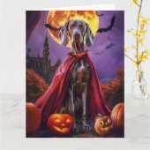 Halloween Weimaraner Vampire Pumpkins Beängstigend Karte (Gelbe Blume)