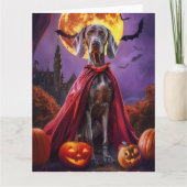 Halloween Weimaraner Vampire Pumpkins Beängstigend Karte (Vorderseite)