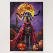 Halloween Weimaraner Vampire Pumpkins Beängstigend Puzzle (Vertikal)
