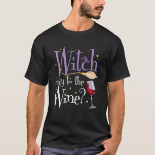 Halloween Wein für Wiccan Hexen trinken T-Shirt