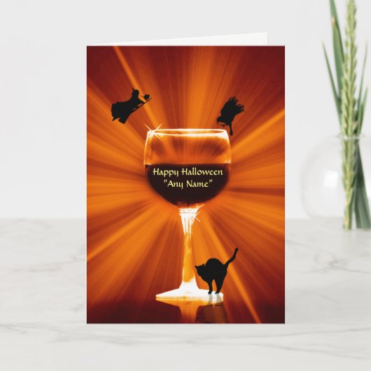 Halloween Weine mit Individuelle Name Karte (Vorderseite)