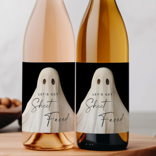 Halloween Weinflaschen-Label Lasst uns Blatt vor d Weinetikett