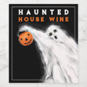 Halloween-Weinlabel Spuk House Weinetikett (Einzelnes Label)