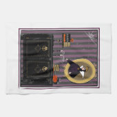 Halloween Weiße Hexe und Kuchenhandtuch Geschirrtuch (Horizontal)