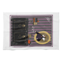 Halloween Weiße Hexe und Kuchenhandtuch