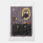 Halloween Weiße Hexe und Kuchenhandtuch Geschirrtuch (Vertikal)
