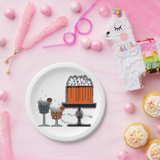 Halloween Weißer Apfelwein-Party Pappteller (Party)