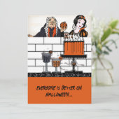 Halloween Weißer Giftapfel Einladung (Stehend Vorderseite)