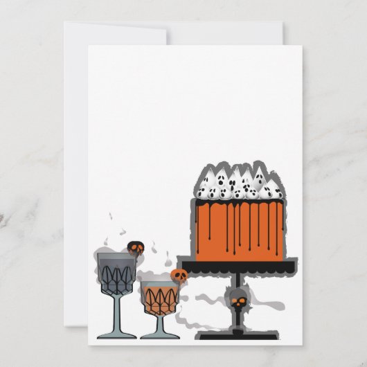 Halloween Weißer Giftapfel Einladung (Rückseite)