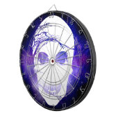 Halloween weißer Schädel mit magischem Blitz Dartscheibe (Vorderseite rechts)