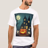 Halloween-weißer T - Shirt (Vorderseite)