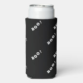 Halloween-weißer Text auf schwarz Selters Dosenkühler (Seltzer Rückseite)