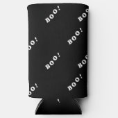 Halloween-weißer Text auf schwarz Selters Dosenkühler (Vorderseite)