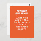 Halloween: Welche Paare mit Wein & Candy? Postkarte (Vorne/Hinten)
