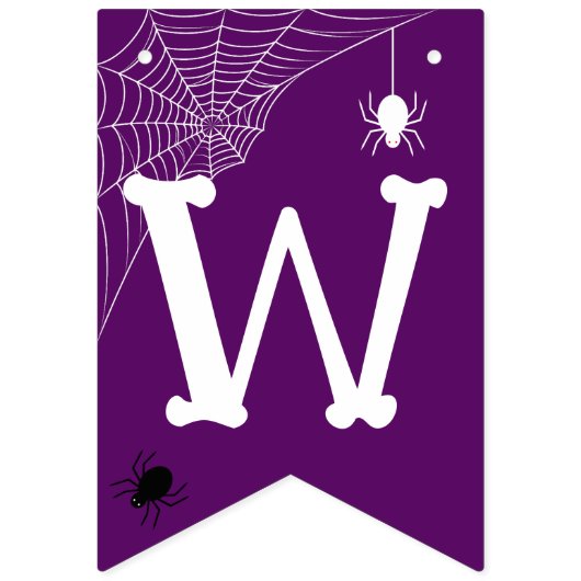 Halloween Welcome Mortals Black Lila Wimpelkette (Erste Fahne)