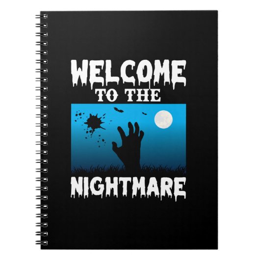 Halloween Welcome To The Nightmare Notizblock (Vorderseite)