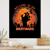 Halloween Welcome To The Nightmare Poster (Küche)