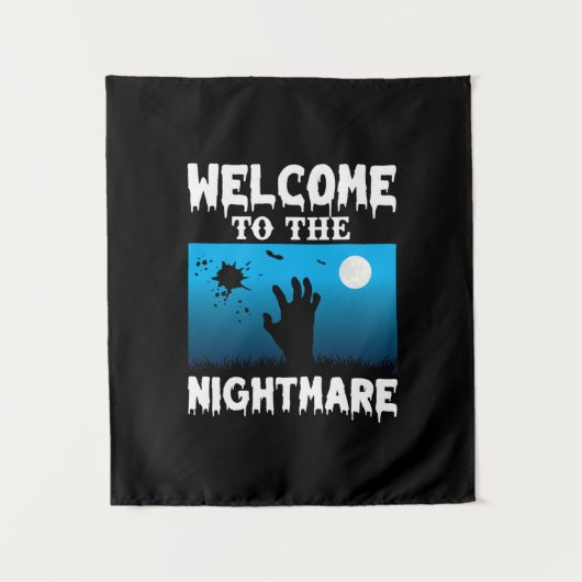 Halloween Welcome To The Nightmare Wandteppich (Vorderseite)
