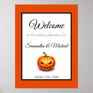 Halloween Welcome Wedding Sign Poster