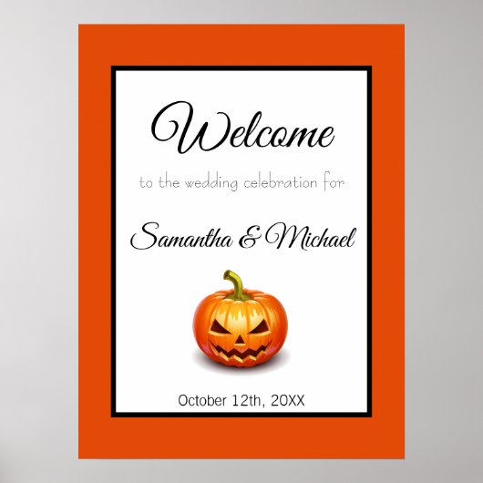 Halloween Welcome Wedding Sign Poster (Vorne)