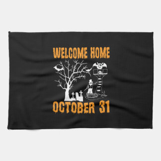Halloween Welcome Zuhause Oktober Geburtstag Geschirrtuch