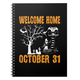 Halloween Welcome Zuhause Oktober Geburtstag Notizblock