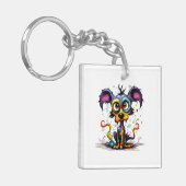 Halloween Welpe #4 Digitale Kunst Schlüsselanhänger (Vorderseite links)